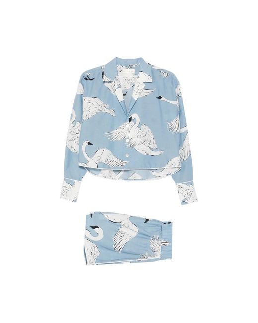 Olivia Von Halle Blue Pyjamas