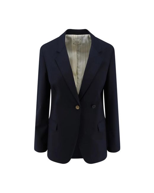 Alysi Blazer Van Scheerwolmix in het Blue