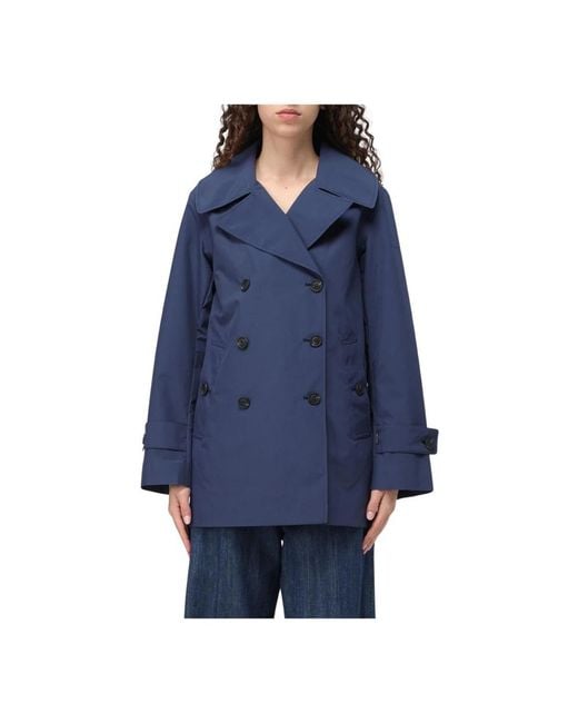 Save The Duck Blue Trench Coats