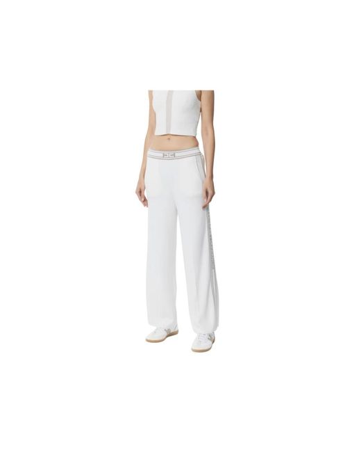 Elisabetta Franchi White Wide Trousers