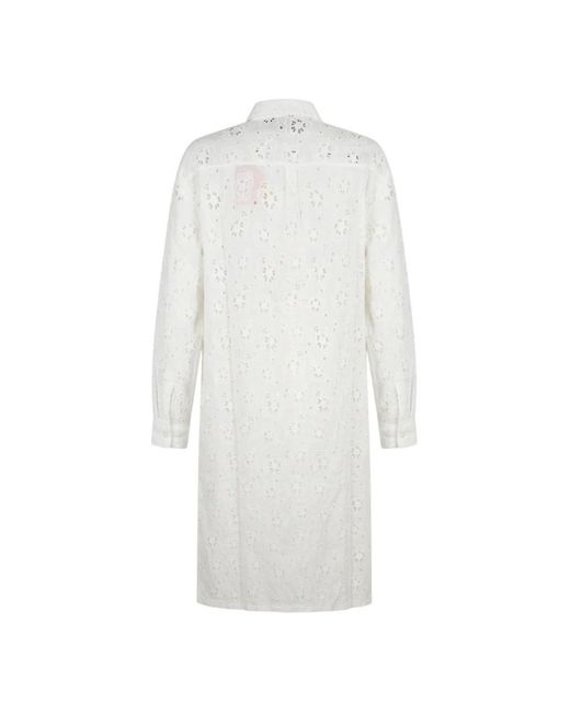 Mc2 Saint Barth White Shirt Dresses