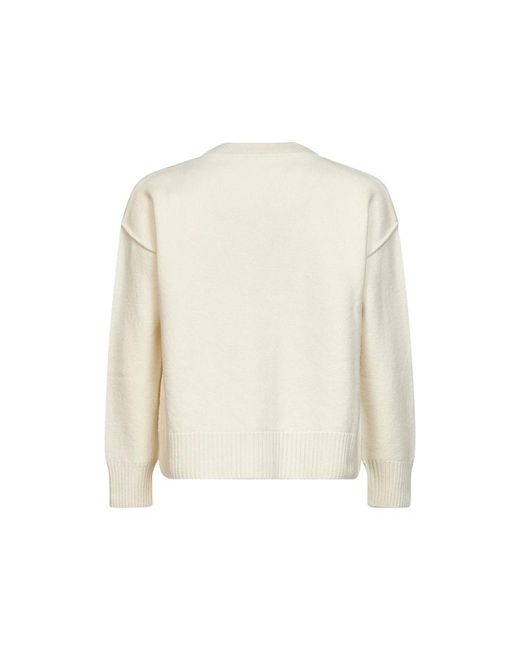 AMI White Round-Neck Knitwear for men