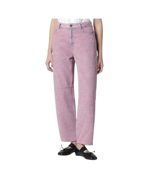 Ganni Pink Cropped Jeans