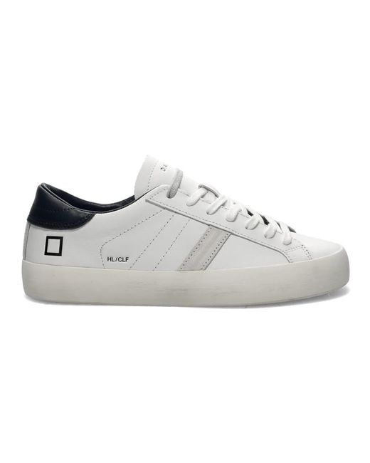Date Schoenen ,Wit ,Katoen Leren Sneakers Met Lage Schacht in het White voor heren