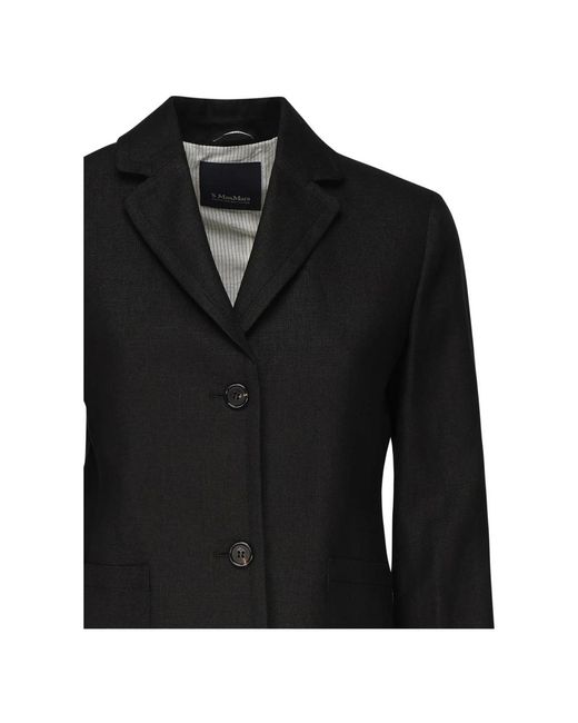 Max Mara Jassen ,Zwart ,Linnen Zwarte Arrigo Jas in het Black