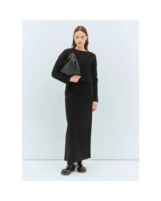 Max Mara Black Hohe Taille Wolle Kaschmir Rock