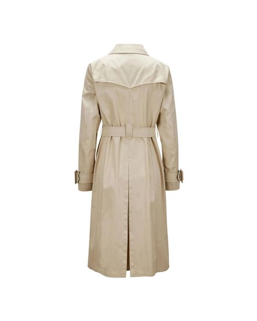 Herno Jassen ,Bruin ,Katoen Monogram Trenchcoat in het Natural