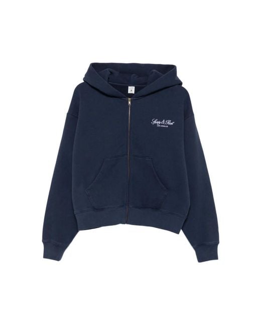 Sporty & Rich Blue Zip-Throughs