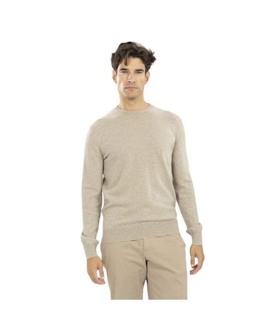 Zegna Oasi cashmere pullover mit rundhalsausschnitt in Natural für Herren