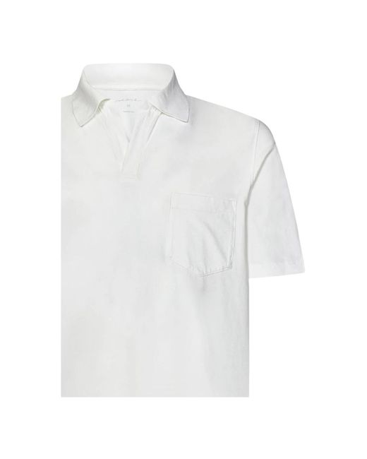 Sease Weiße gerippte polo-t-shirt in White für Herren