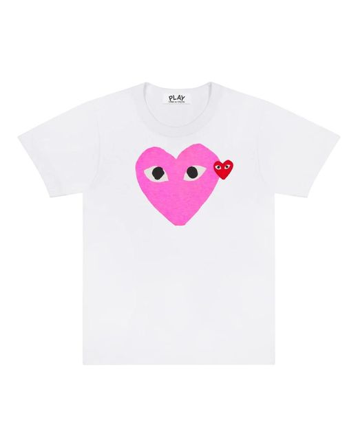 COMME DES GARÇONS PLAY Pink (Wmns) Colored Heart Tee