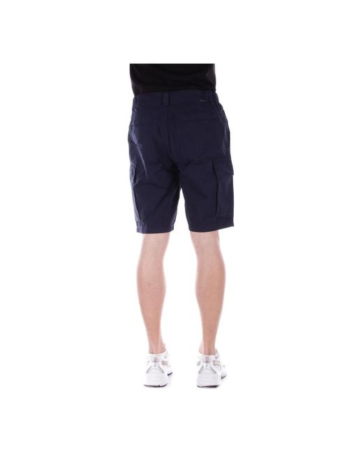 Woolrich Blaue shorts mit reißverschluss und taschen in Blue für Herren