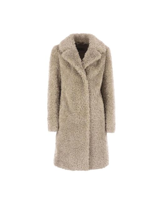 Herno Jassen ,Katoen Zachte Faux-Fur Jas in het Natural