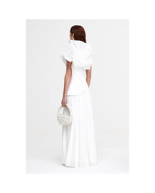 Acler White Elegantes Elfenbein-Polyesterkleid