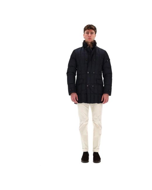 Moorer Blaue steppdaunenjacke in Black für Herren