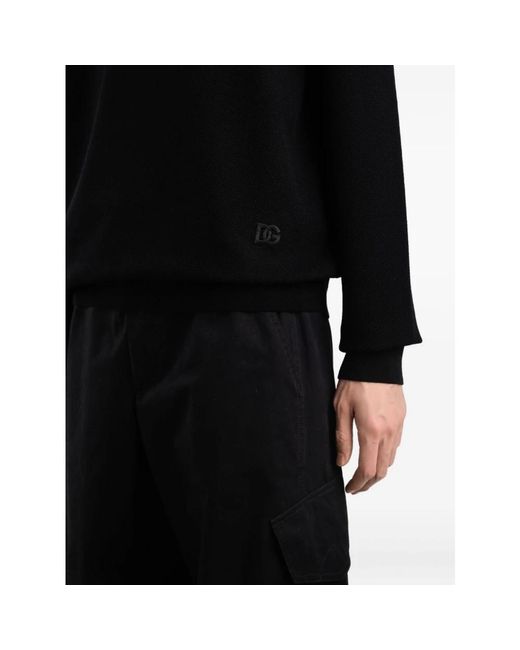 Dolce & Gabbana Black Round-Neck Knitwear for men