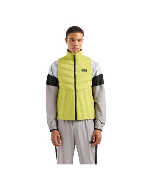 EA7 Yellow Dynamic Athlete Gilet In Furor7 Technical Fabric for men