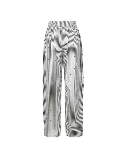 ROTATE BIRGER CHRISTENSEN Gestreepte Tapered Poplin Broek in het Gray
