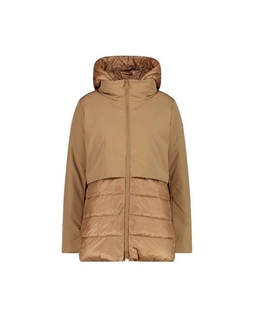 CMP Brown Lange Softsjacke Mit Abnehmbarer Kapuze Aus Recyceltem Polyester