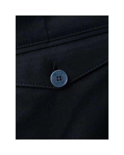 Etro Blue Straight Trousers for men