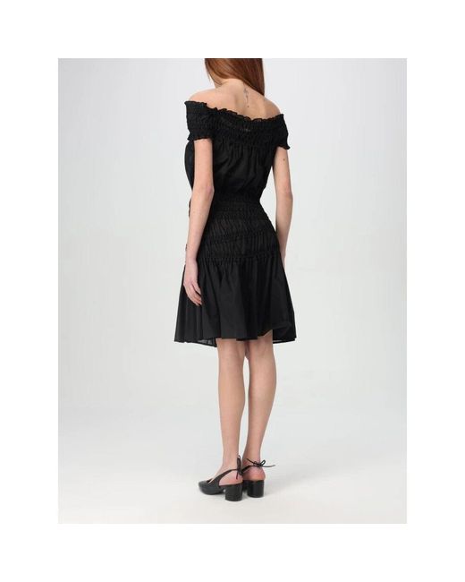 Tory Burch Black Elegantes Schwarzes Smocked Minikleid