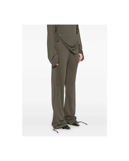 OTTOLINGER Broeken ,Groen ,Groene Wrap Broek Met Elastische Tailleband in het Green
