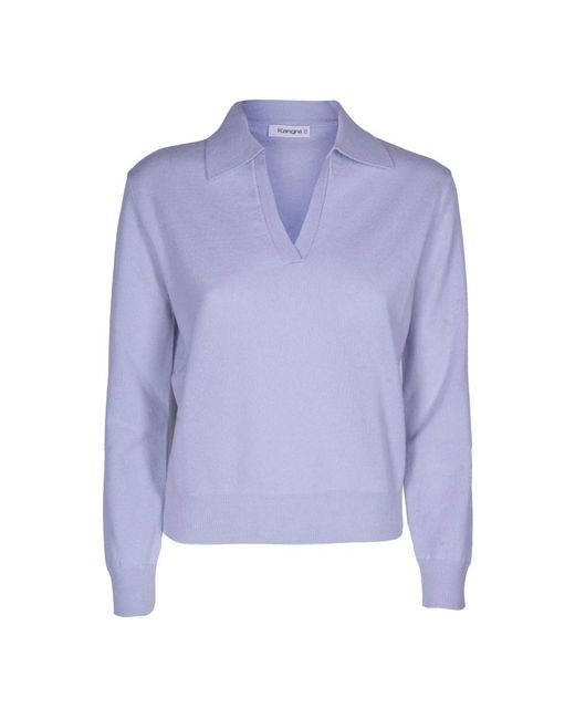Kangra Blue V-Neck Knitwear