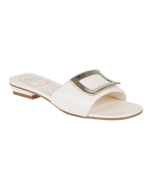 Roger Vivier White Sliders
