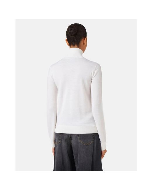 Iceberg Truien & Vesten ,Wit ,Wol Wollen Mock-Neck Trui in het White