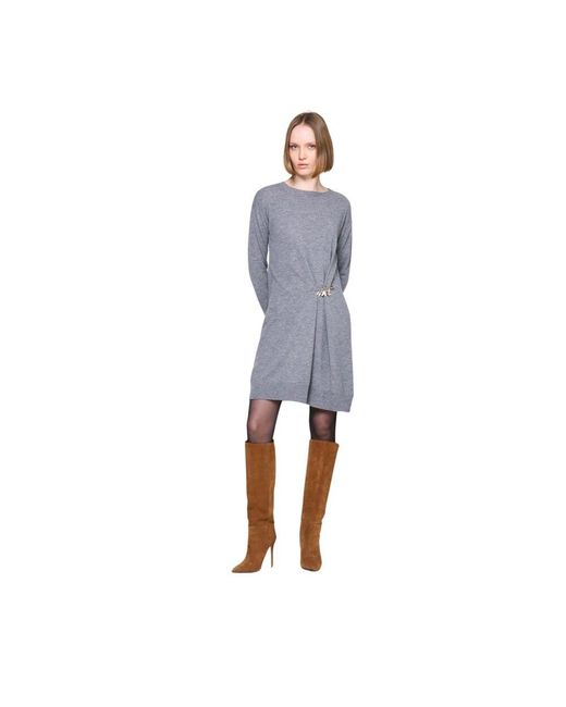 Silvian Heach Blue Strickkleid mit brosche