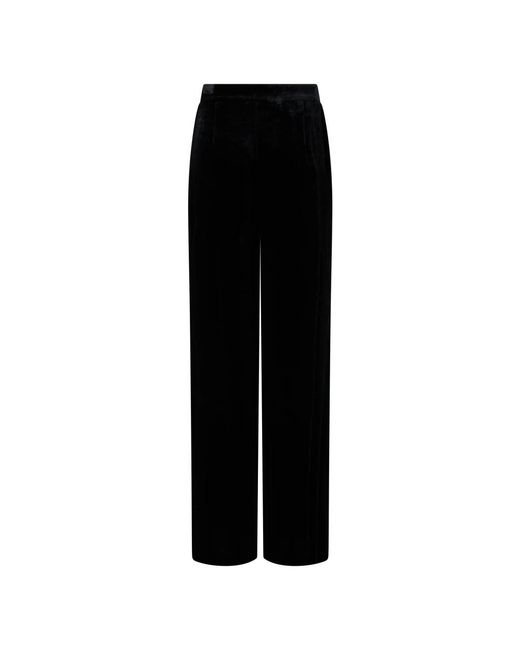 Alberta Ferretti Black Straight Trousers