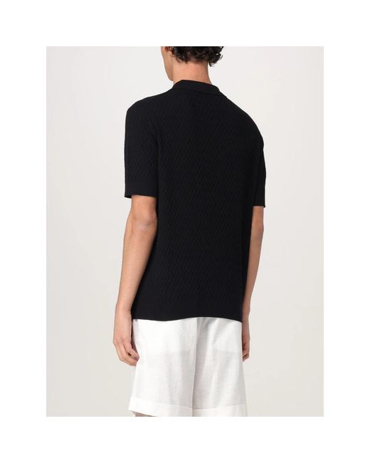 V-Neck Knitwear Paolo Pecora de hombre de color Black