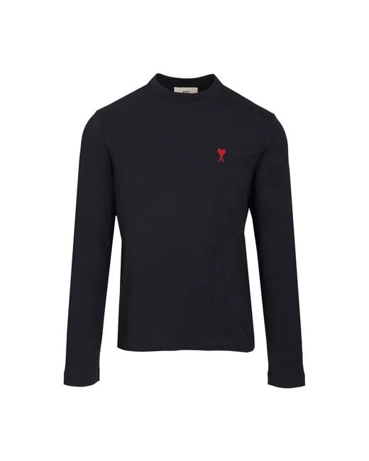 AMI Blue Long Sleeve Tops for men
