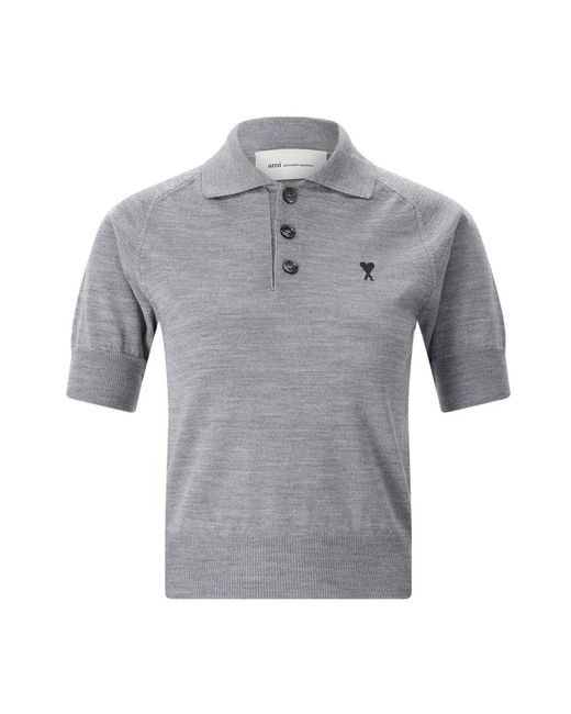 AMI Gray Essential Polo
