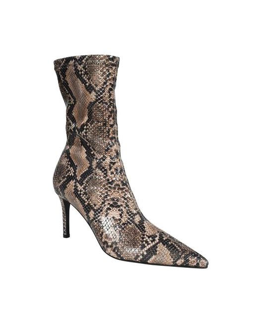 Stella McCartney Brown Python print stiefeletten
