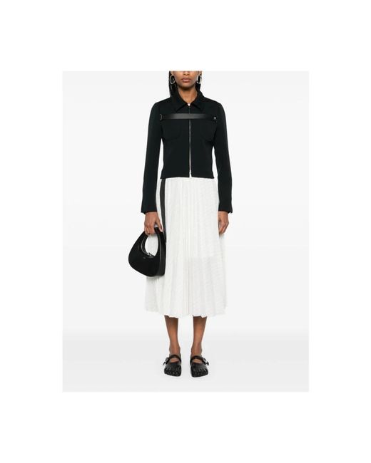 Sacai Rokken ,Wit ,Polyester Midi Rok in het White
