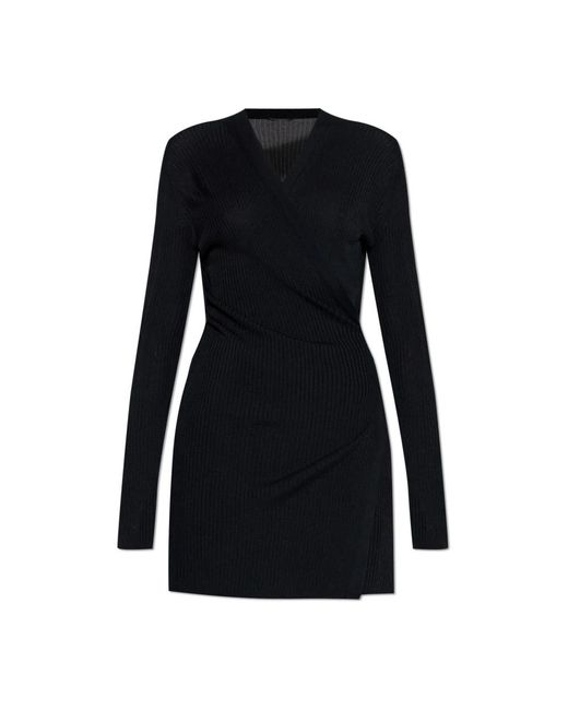 Balenciaga Truien & Vesten ,Zwart ,Leer Cardigan Met Striksluiting in het Black