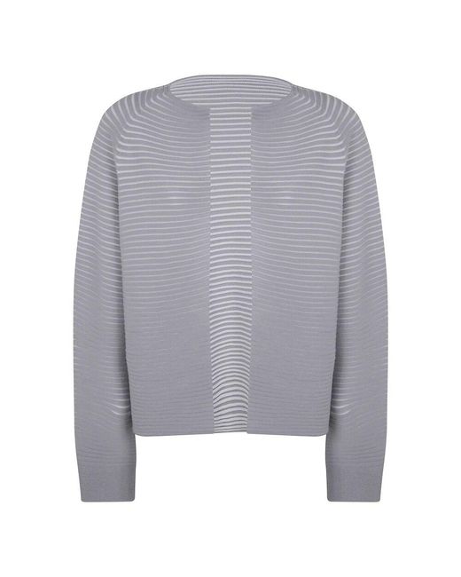 Issey Miyake Gray Gestrickter kreis cardigan