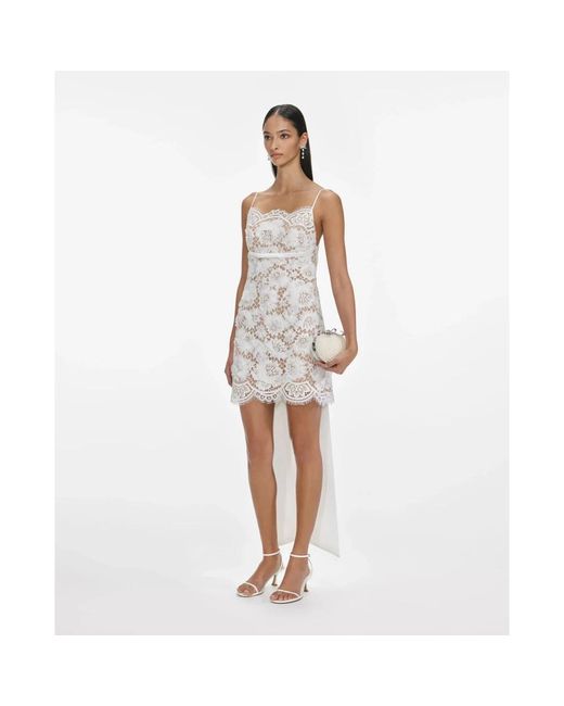Self-Portrait Kleedjes ,Wit ,Katoen Floral Lace Mini Dress in het White