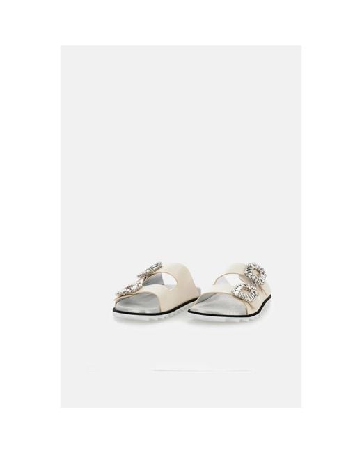 Roger Vivier White Sliders