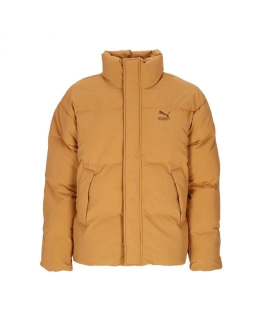 PUMA Brown Classic Oversized Polyball Puffer Down Jacket for men