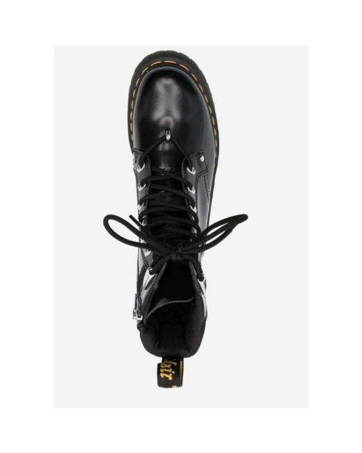 Stivali in pelleeri zip e dettagli lucidi di Dr. Martens in Black