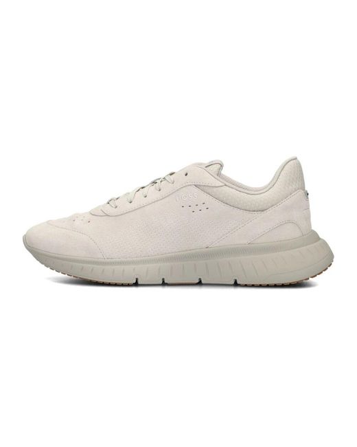 Boss Wildleder Low Top Sneakers in White für Herren