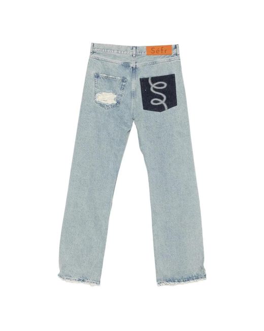 Séfr Blue Straight Jeans for men