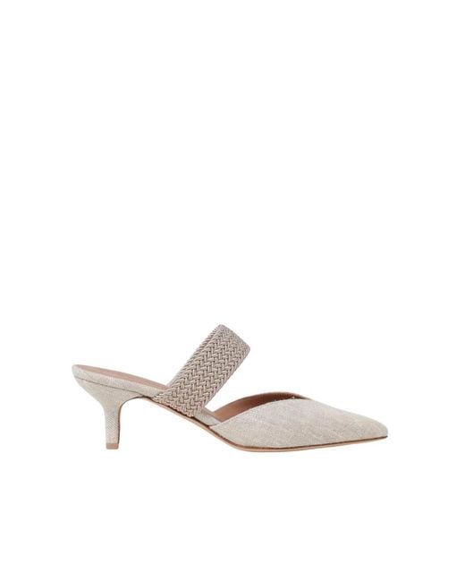 Malone Souliers White Heeled Mules