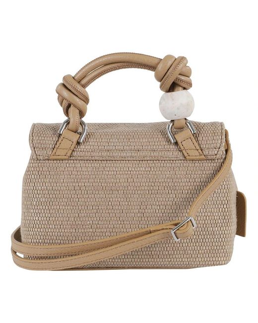 Zanellato Natural Stroh- Und Lederhandtasche