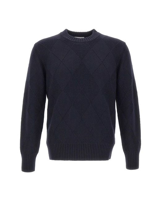 Kangra Blue Round-Neck Knitwear for men