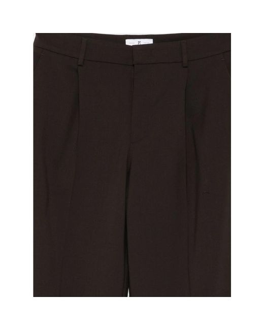 Straight Trousers PT Torino de color Black