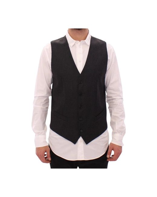 Dolce & Gabbana Black Waistcoats for men