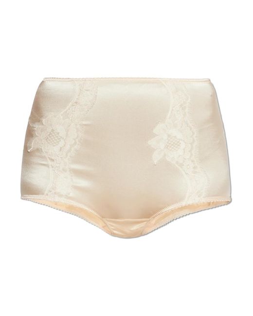 Dolce & Gabbana Ondergoed ,Katoen High-Waisted Briefs in het Natural